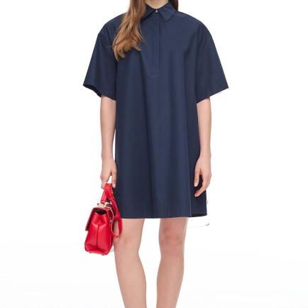 Lacivert Albas Rahat Kalıp Mini Boy Elbise