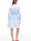 Mavi Beyaz Bowens Regular Fit Çizgili Mini Boy Elbise Mavi Beyaz Bowens Regular Fit Çizgili Mini Boy Elbise