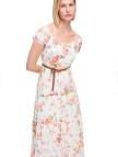 Ekru Clios Regular Fit Çiçekli Uzun Boy Elbise Ekru Clios Regular Fit Çiçekli Uzun Boy Elbise