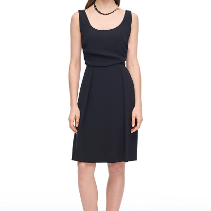 Siyah Echos Regular Fit Diz Boy Elbise