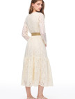 Krem İolite Regular Fit Çiçekli Midi Boy Elbise Krem İolite Regular Fit Çiçekli Midi Boy Elbise
