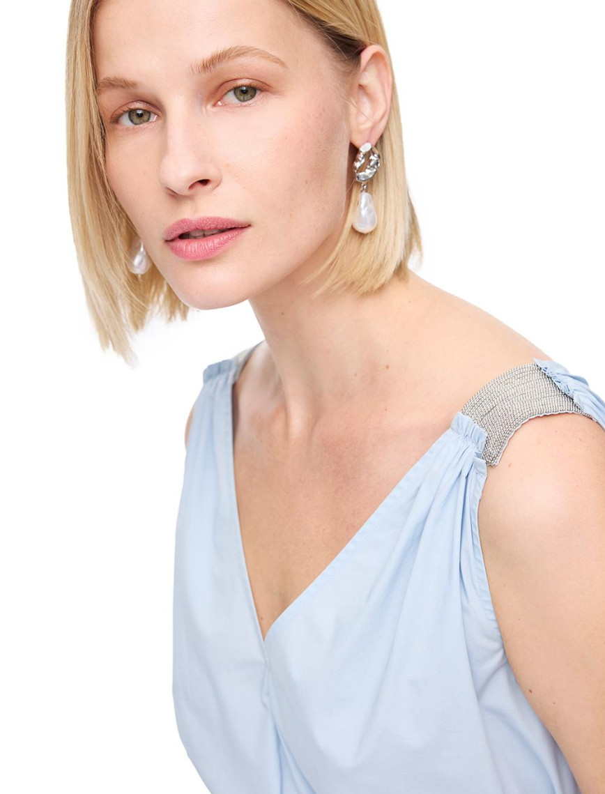 Mavi Reps Rahat Kalıp Diz Boy Elbise Mavi Reps Rahat Kalıp Diz Boy Elbise