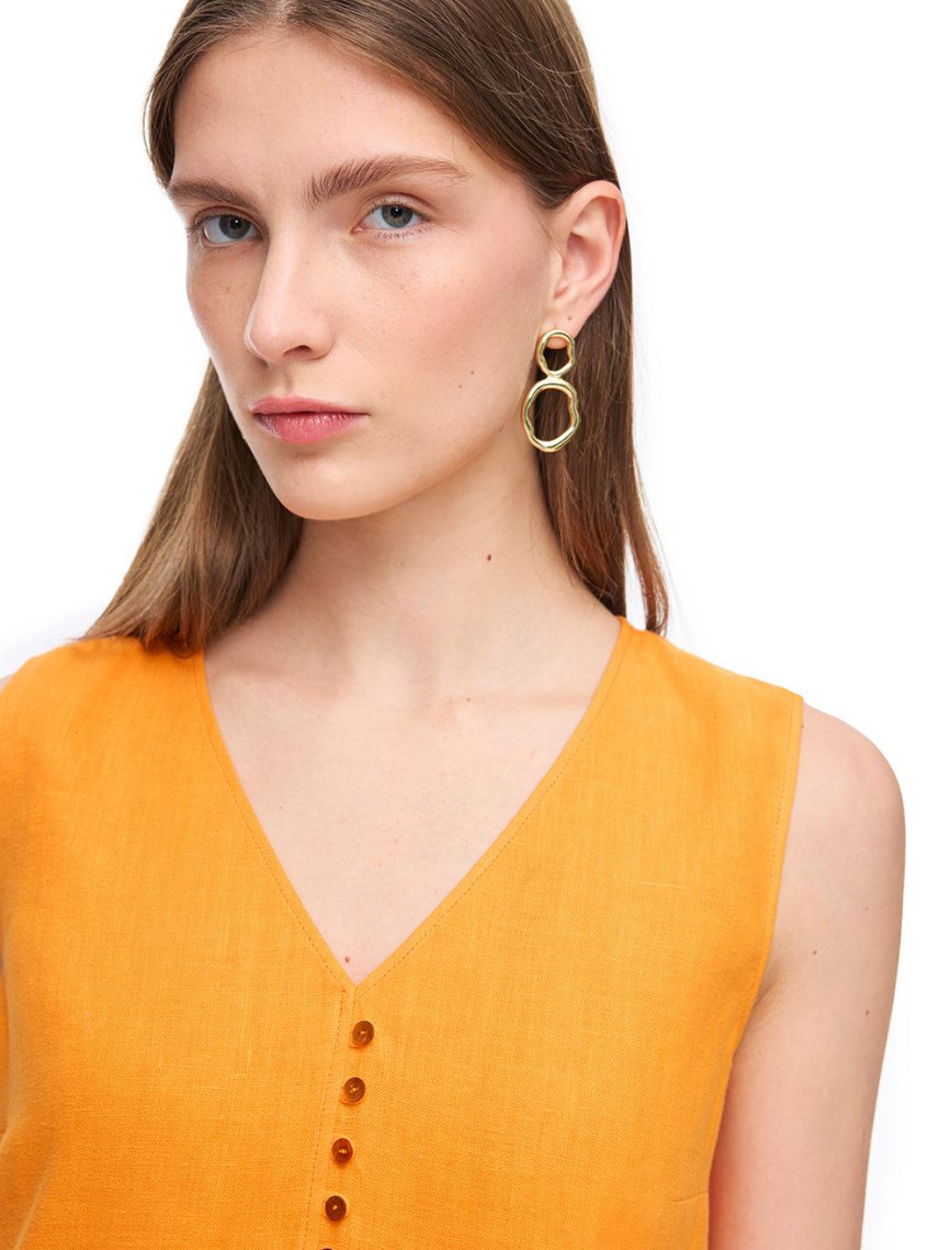 Turuncu Holas Regular Fit Düz Midi Boy Elbise Turuncu Holas Regular Fit Düz Midi Boy Elbise