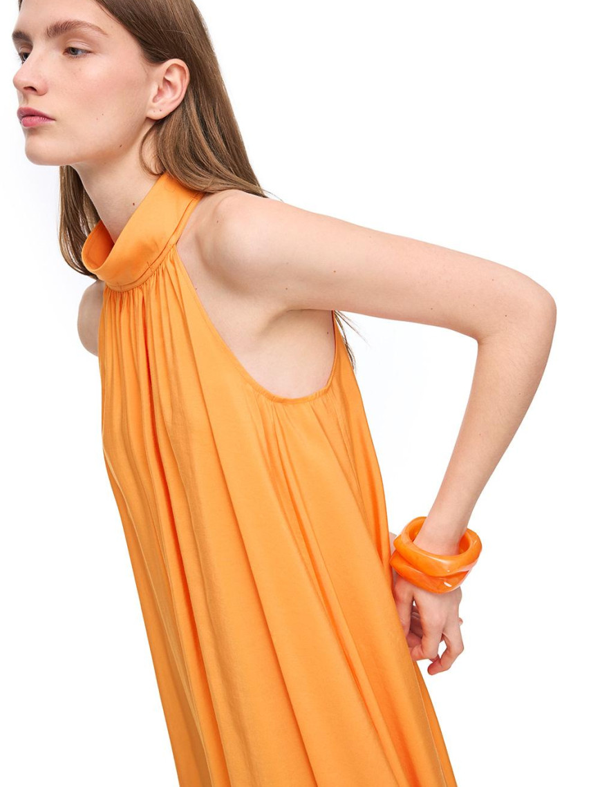 Turuncu Decisive Rahat Kalıp Diz Altı Elbise Turuncu Decisive Rahat Kalıp Diz Altı Elbise