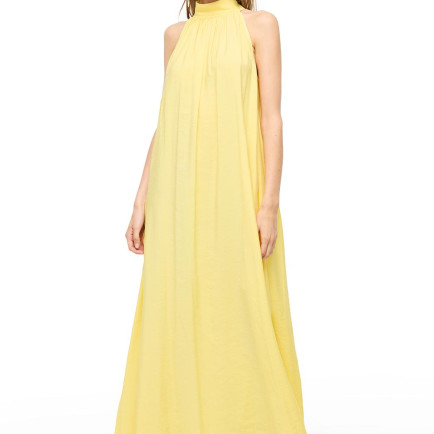 Sarı Decisive Rahat Kalıp Diz Altı Elbise