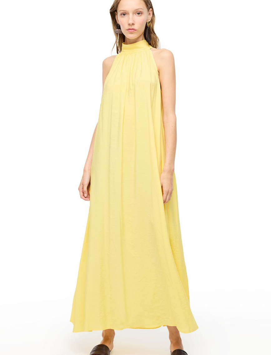 Turuncu Decisive Rahat Kalıp Diz Altı Elbise Turuncu Decisive Rahat Kalıp Diz Altı Elbise