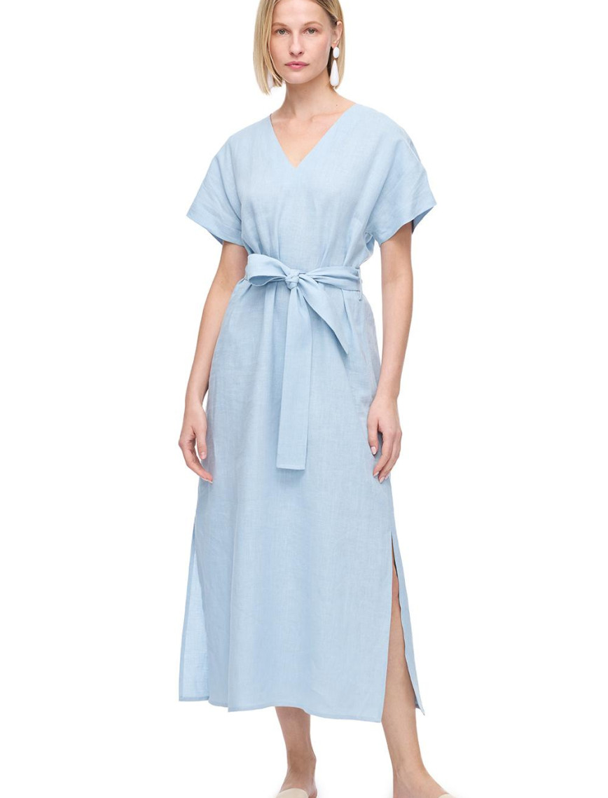 Bebe Mavisi Holas Regular Fit Diz Altı Elbise Bebe Mavisi Holas Regular Fit Diz Altı Elbise