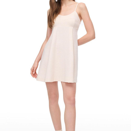 Kısa V-Yaka Pamuklu Mini Elbise