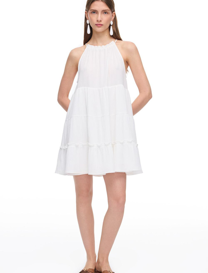 Beyaz Lyssa Rahat Kalıp Mini Boy Elbise Beyaz Lyssa Rahat Kalıp Mini Boy Elbise