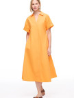 Turuncu Albas Regular Fit Diz Altı Elbise