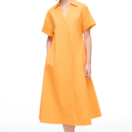 Turuncu Albas Regular Fit Diz Altı Elbise