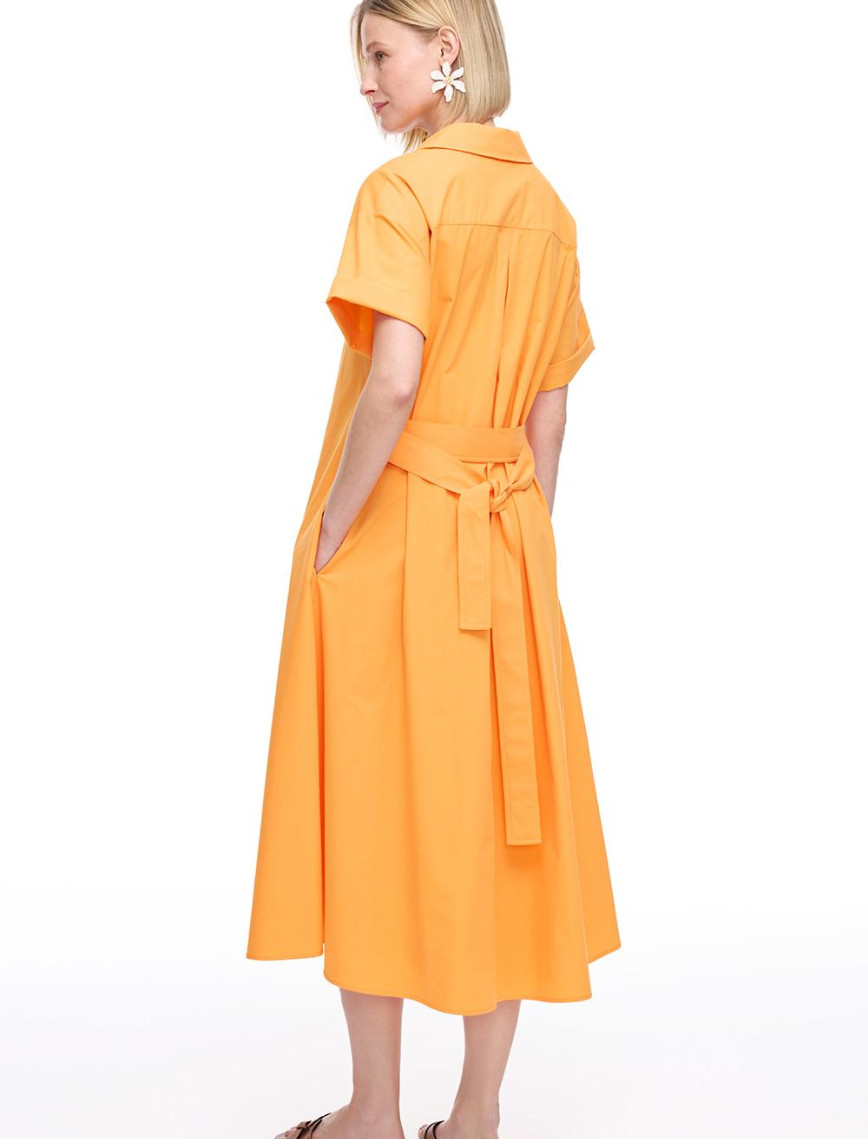 Turuncu Albas Regular Fit Diz Altı Elbise