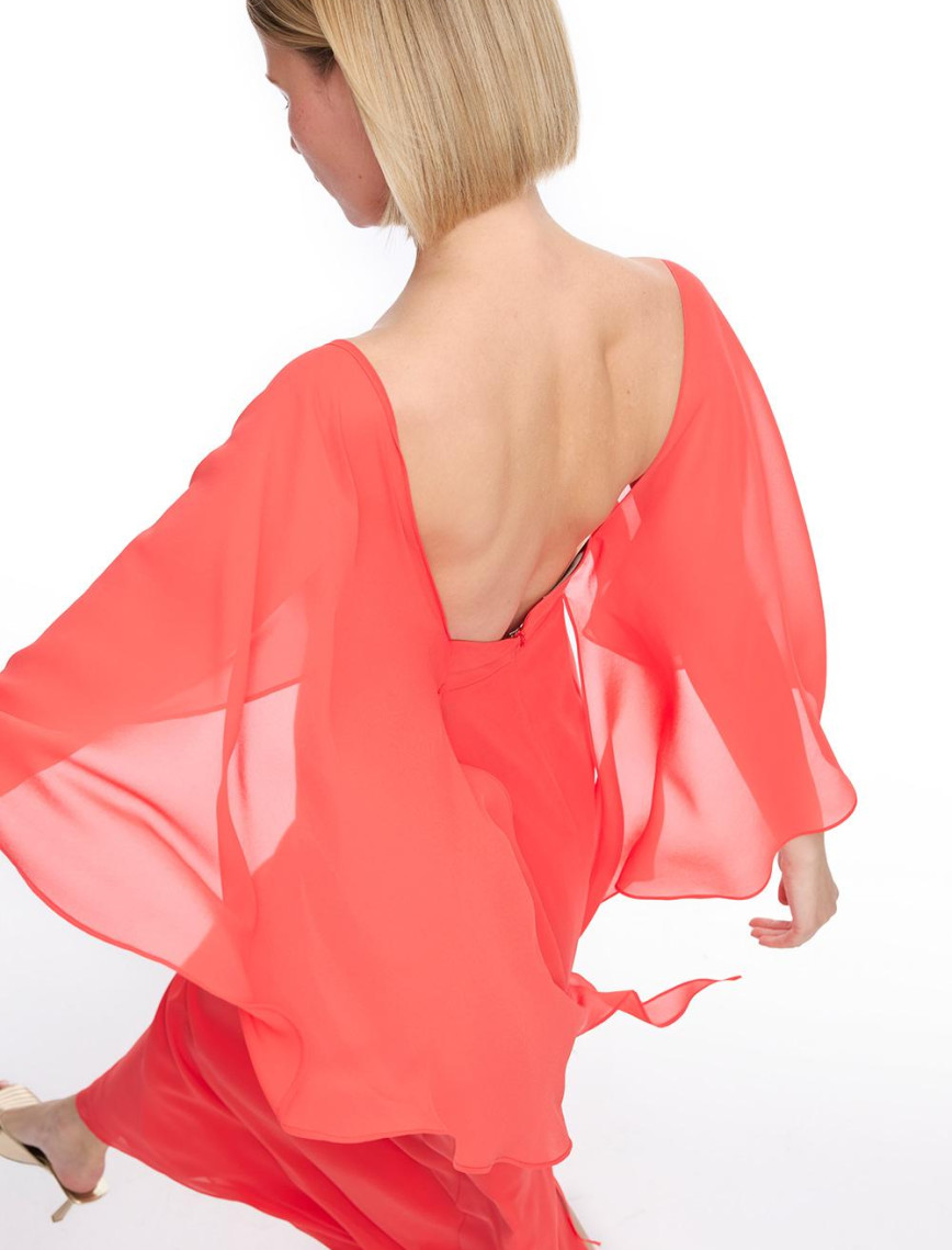 Nar Çiçeği Piyamor Rahat Kalıp Uzun Boy Elbise Nar Çiçeği Piyamor Rahat Kalıp Uzun Boy Elbise