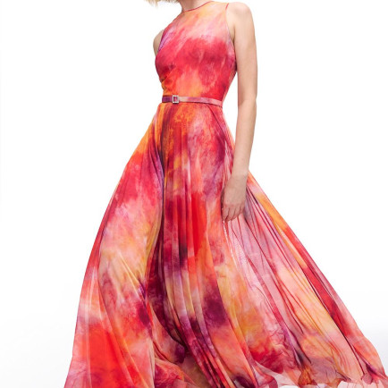 Çok Renkli Mepra Regular Fit Uzun Boy Elbise