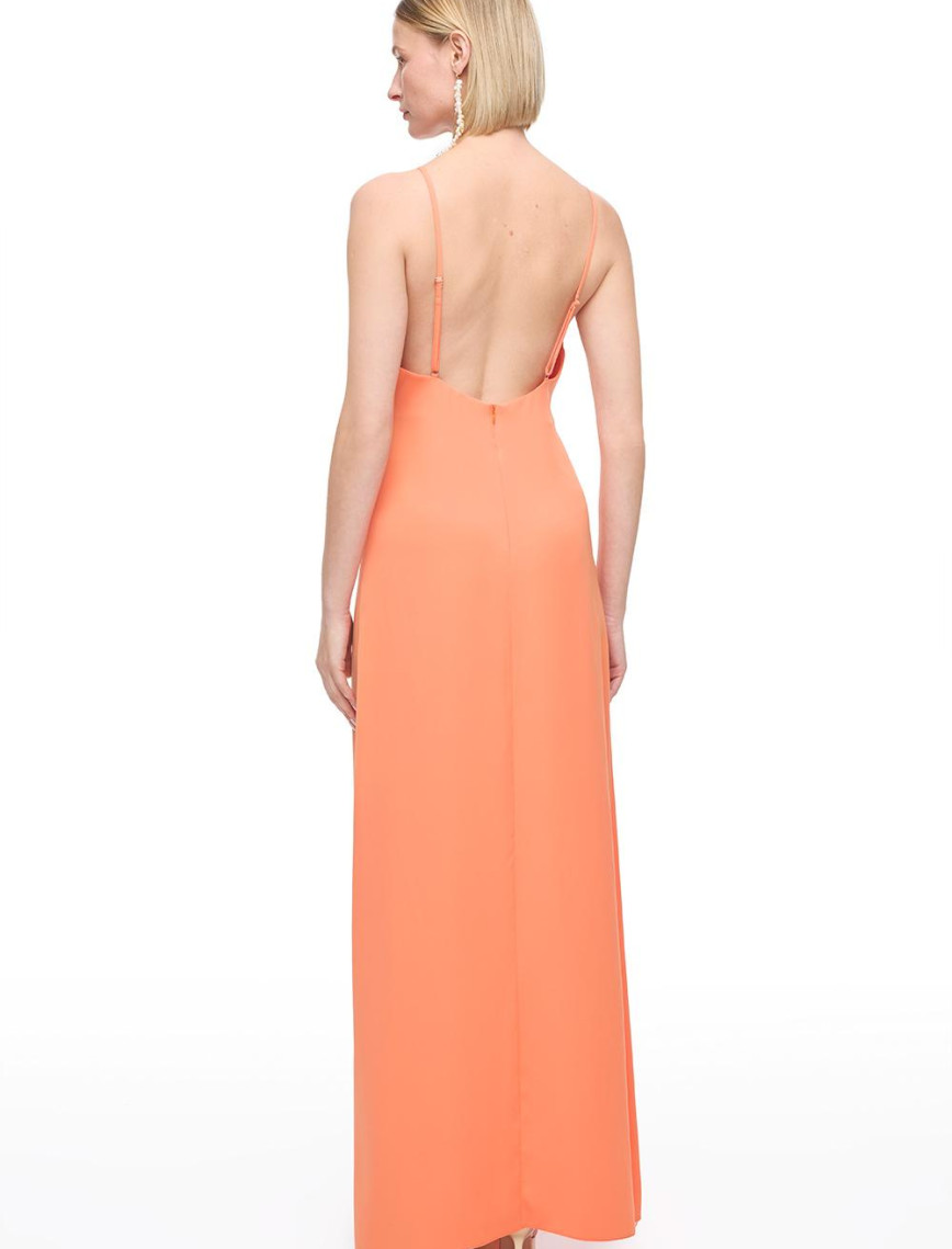 Turuncu Renos Regular Fit Uzun Boy Elbise