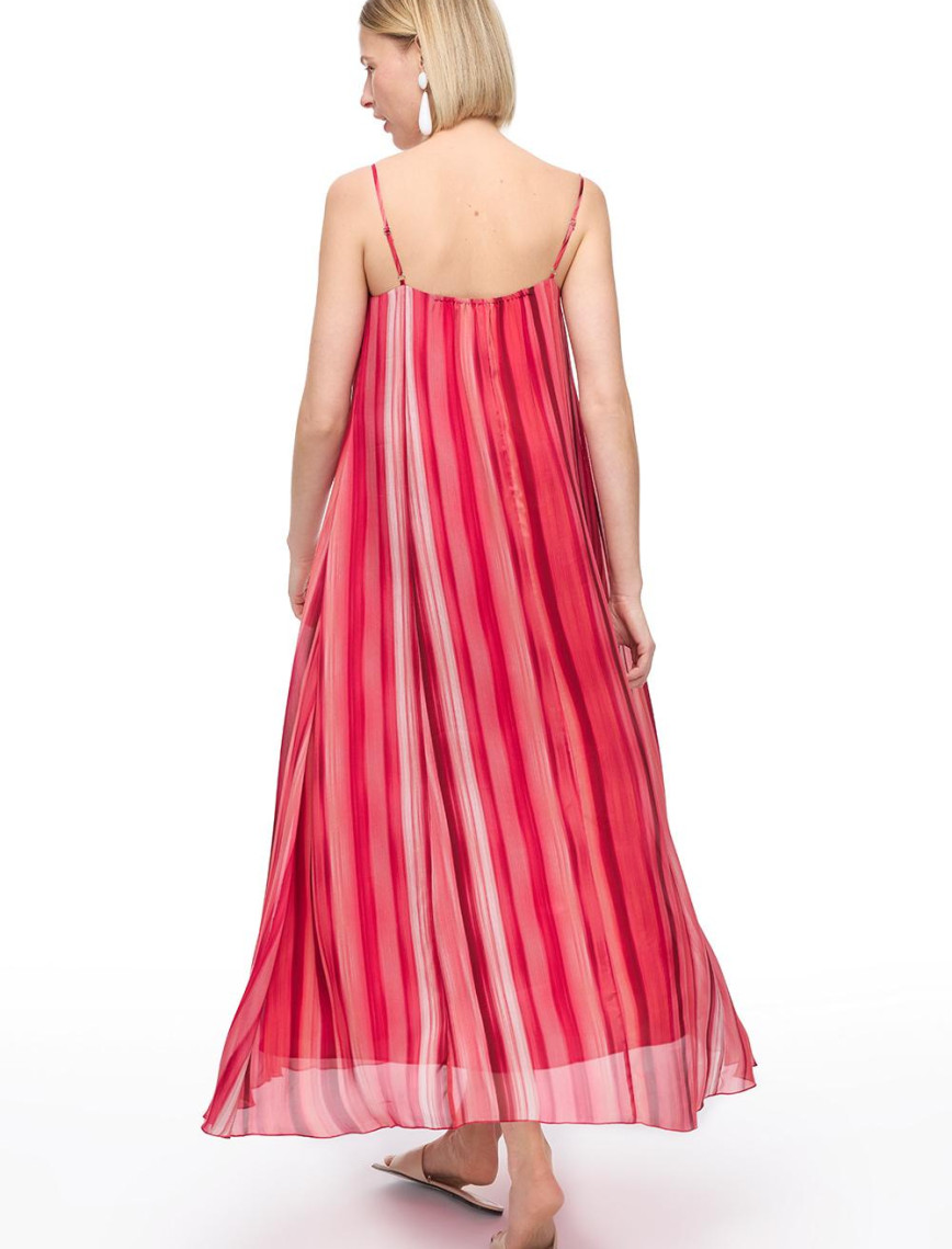 Degrade Askılı Uzun Rayon Elbise