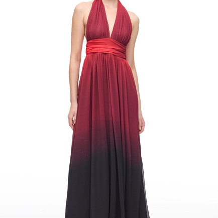 Çok Renkli Gios Regular Fit Degrade Uzun Boy Elbise