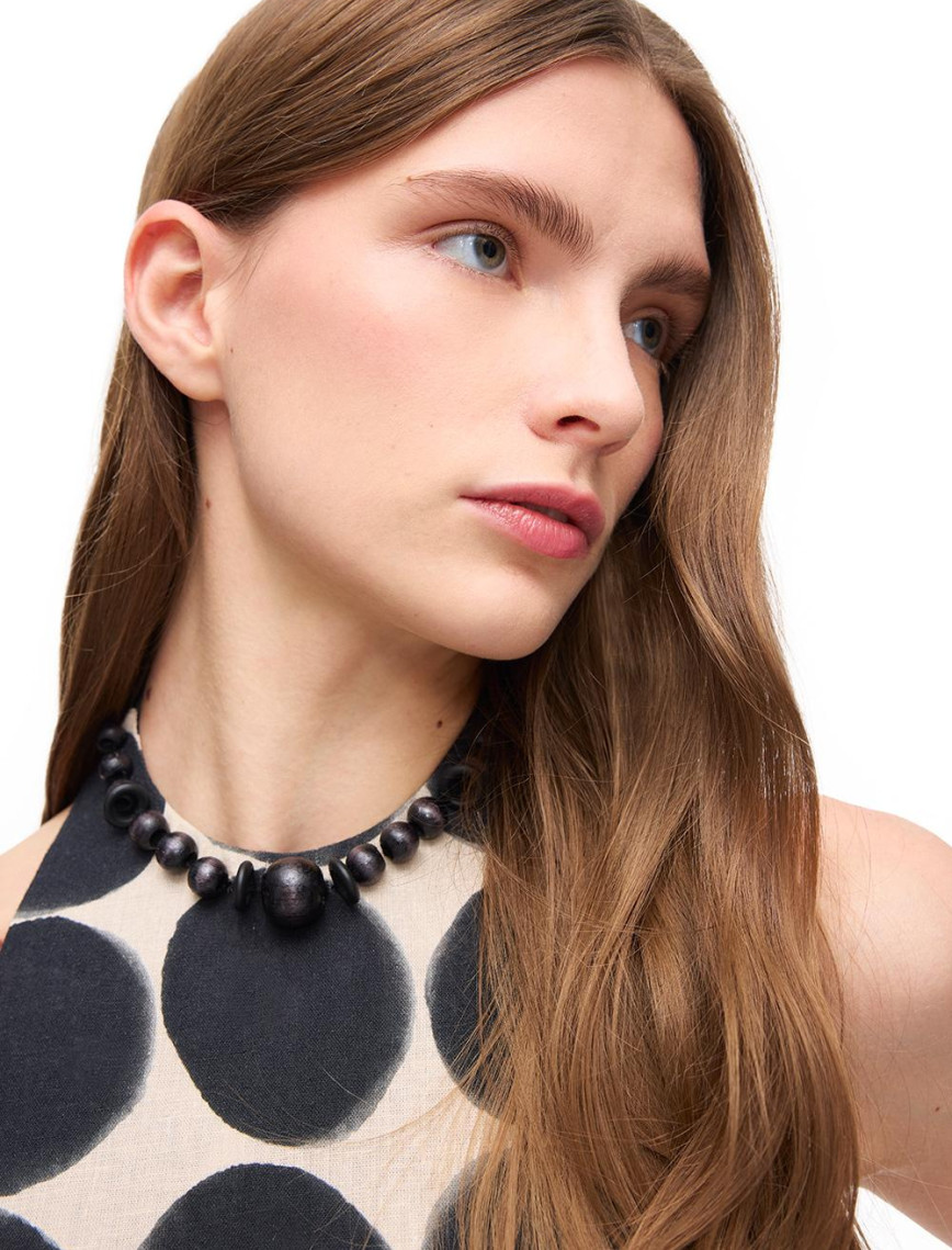 Bej Siyah İlas Regular Fit Midi Boy Elbise Bej Siyah İlas Regular Fit Midi Boy Elbise