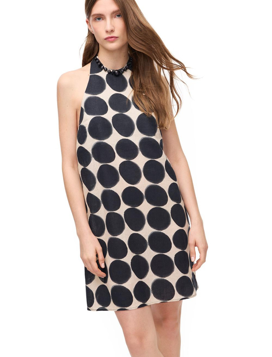 Bej Siyah İlas Regular Fit Midi Boy Elbise Bej Siyah İlas Regular Fit Midi Boy Elbise