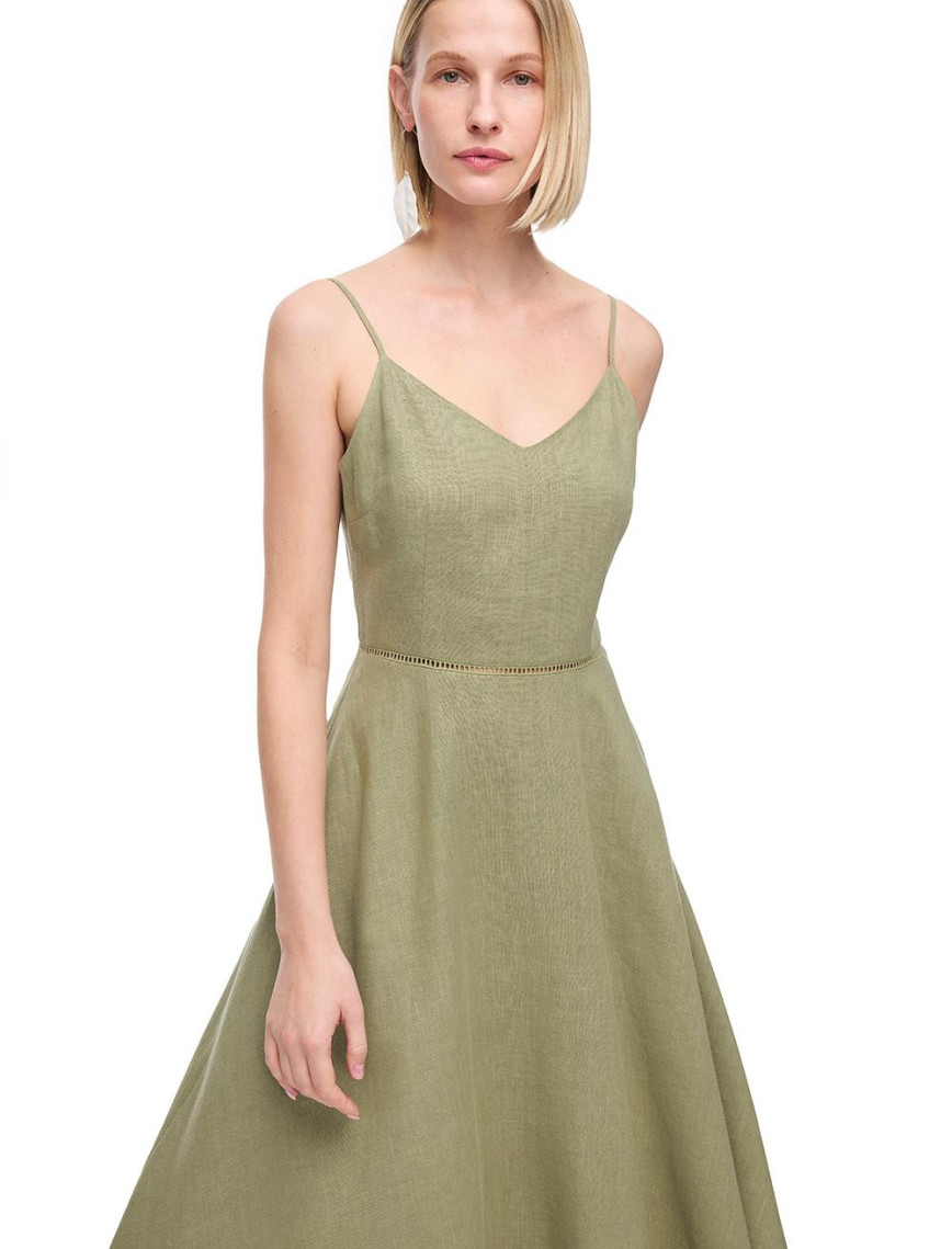 Haki Holas Regular Fit Midi Boy Elbise Haki Holas Regular Fit Midi Boy Elbise