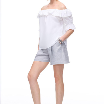 Beyaz Albas Regular Fit Bluz