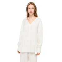 Gömlek Yaka Uzun Kollu İpek Karışımlı Bluz Gömlek Yaka Uzun Kollu İpek Karışımlı Bluz