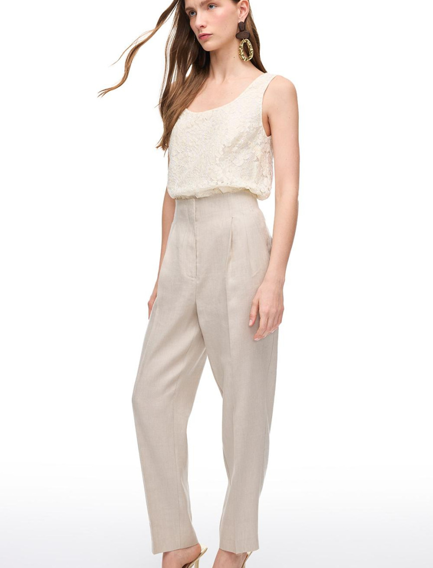 Taş Gemas Regular Fit Yüksek Bel Pantolon Taş Gemas Regular Fit Yüksek Bel Pantolon