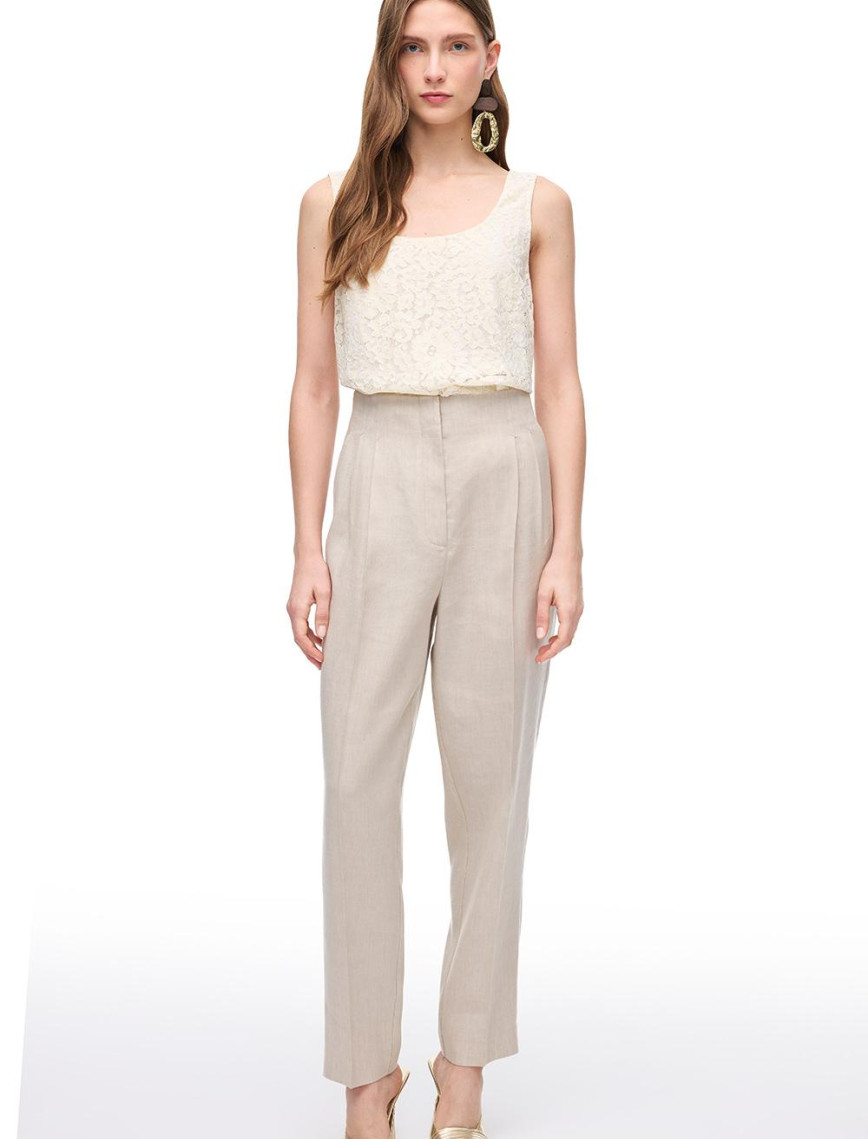 Taş Gemas Regular Fit Yüksek Bel Pantolon Taş Gemas Regular Fit Yüksek Bel Pantolon