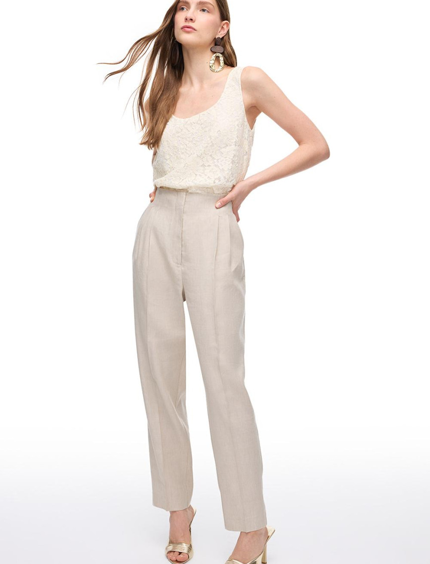 Taş Gemas Regular Fit Yüksek Bel Pantolon Taş Gemas Regular Fit Yüksek Bel Pantolon