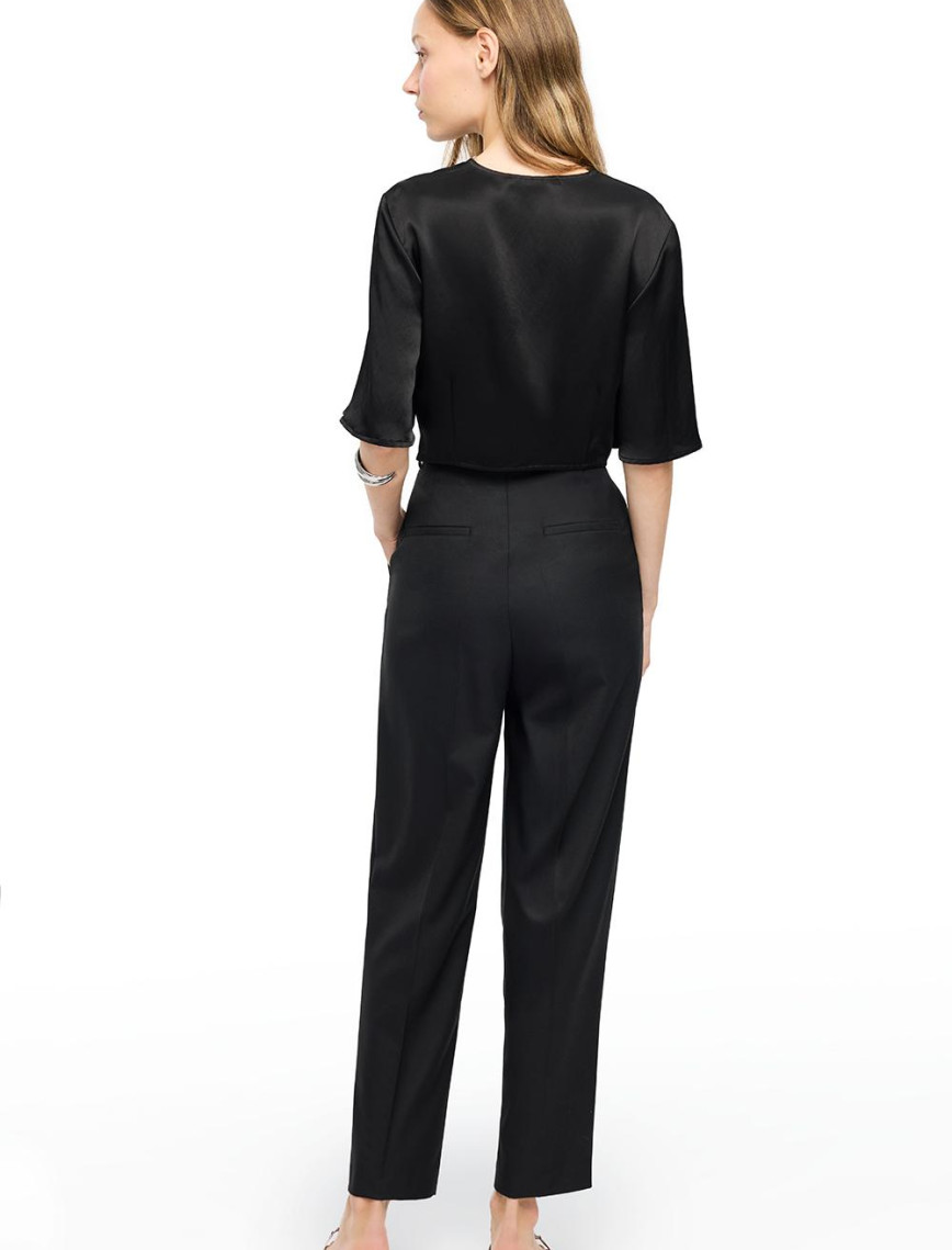 Siyah Gemas Regular Fit Yüksek Bel Pantolon Siyah Gemas Regular Fit Yüksek Bel Pantolon