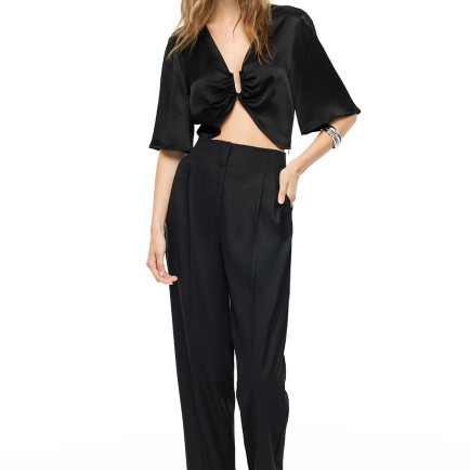 Siyah Gemas Regular Fit Yüksek Bel Pantolon Siyah Gemas Regular Fit Yüksek Bel Pantolon