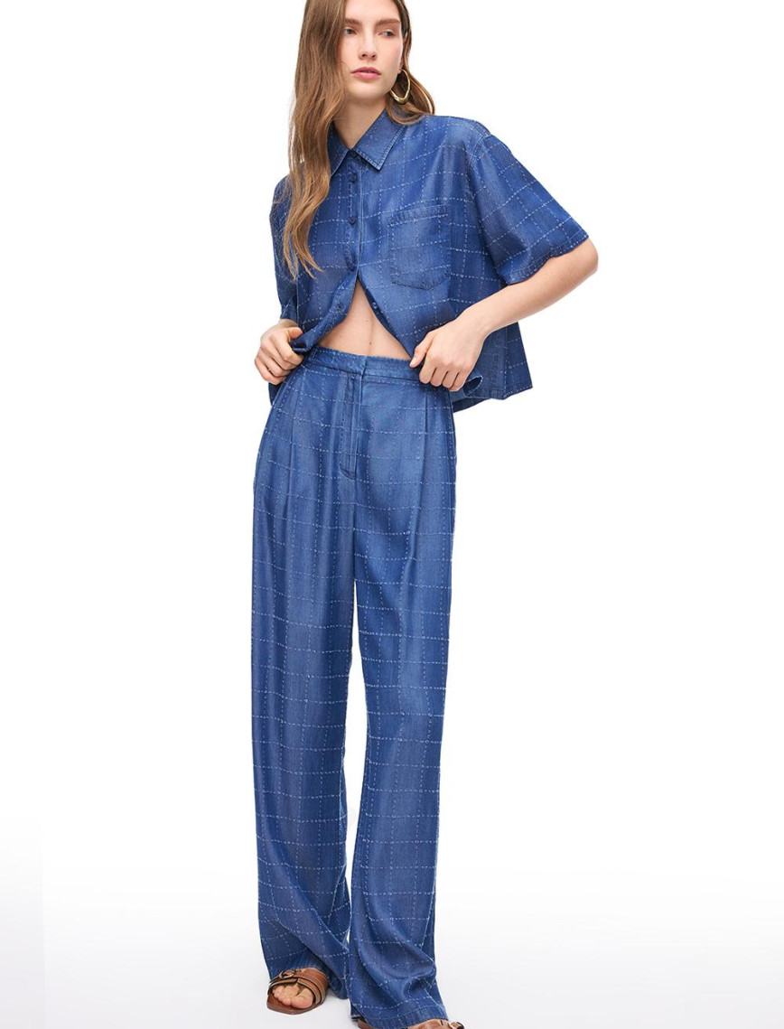 İndigo Lias Regular Fit Yüksek Bel Pantolon İndigo Lias Regular Fit Yüksek Bel Pantolon