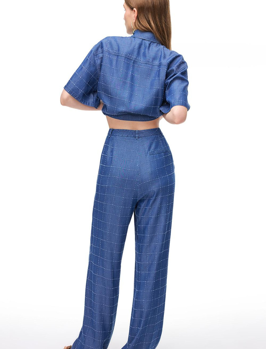 İndigo Lias Regular Fit Yüksek Bel Pantolon İndigo Lias Regular Fit Yüksek Bel Pantolon