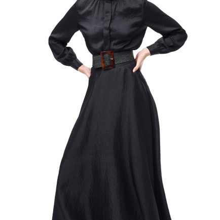 Düğmeli Uzun Kollu Poliamid Bluz Düğmeli Uzun Kollu Poliamid Bluz