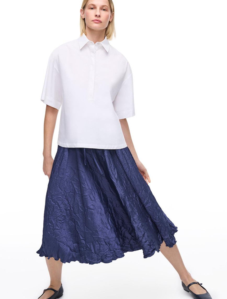 Beyaz Albas Regular Fit Gömlek Yaka Bluz Beyaz Albas Regular Fit Gömlek Yaka Bluz