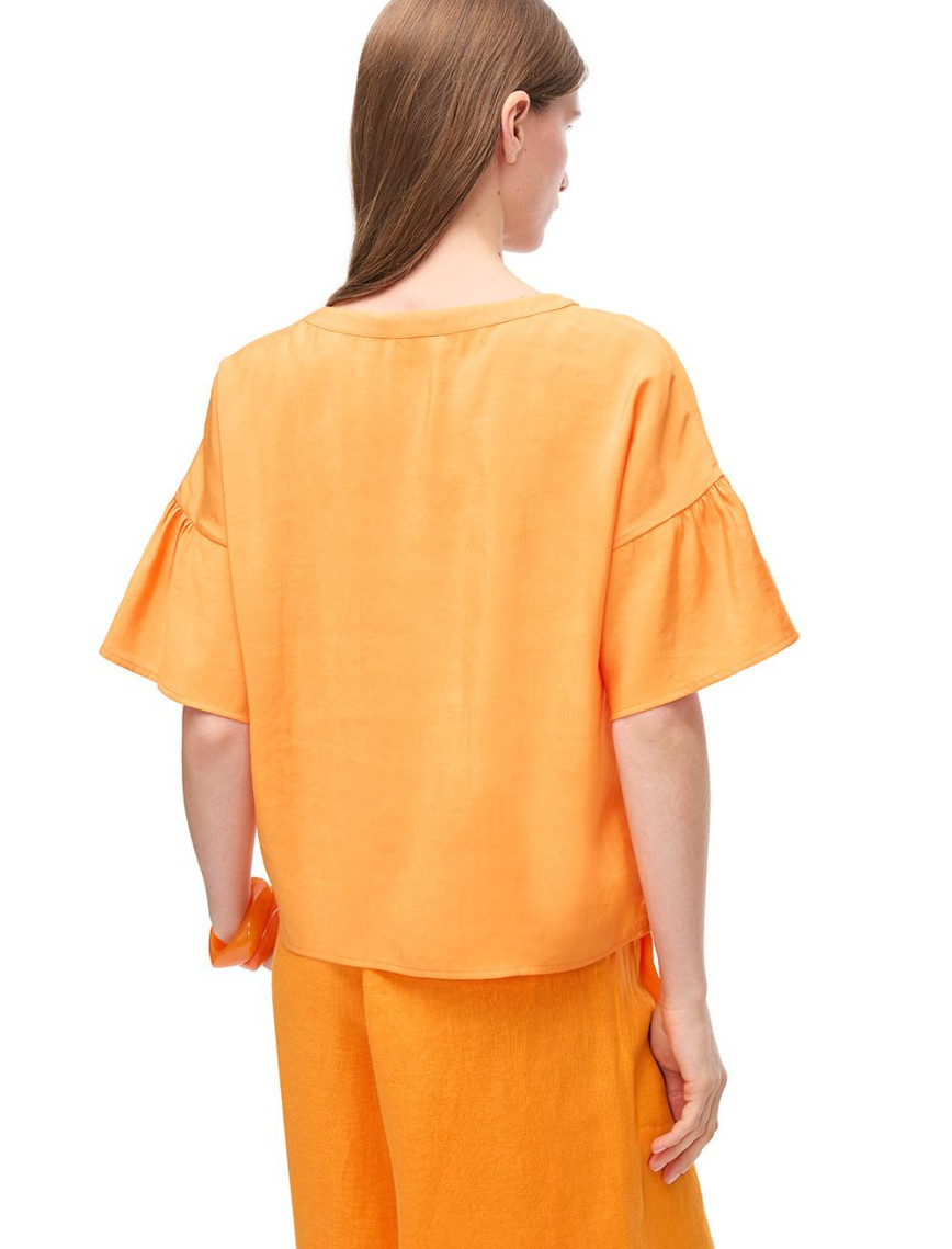 Turuncu Decisive Regular Fit Bisiklet Yaka Bluz Turuncu Decisive Regular Fit Bisiklet Yaka Bluz