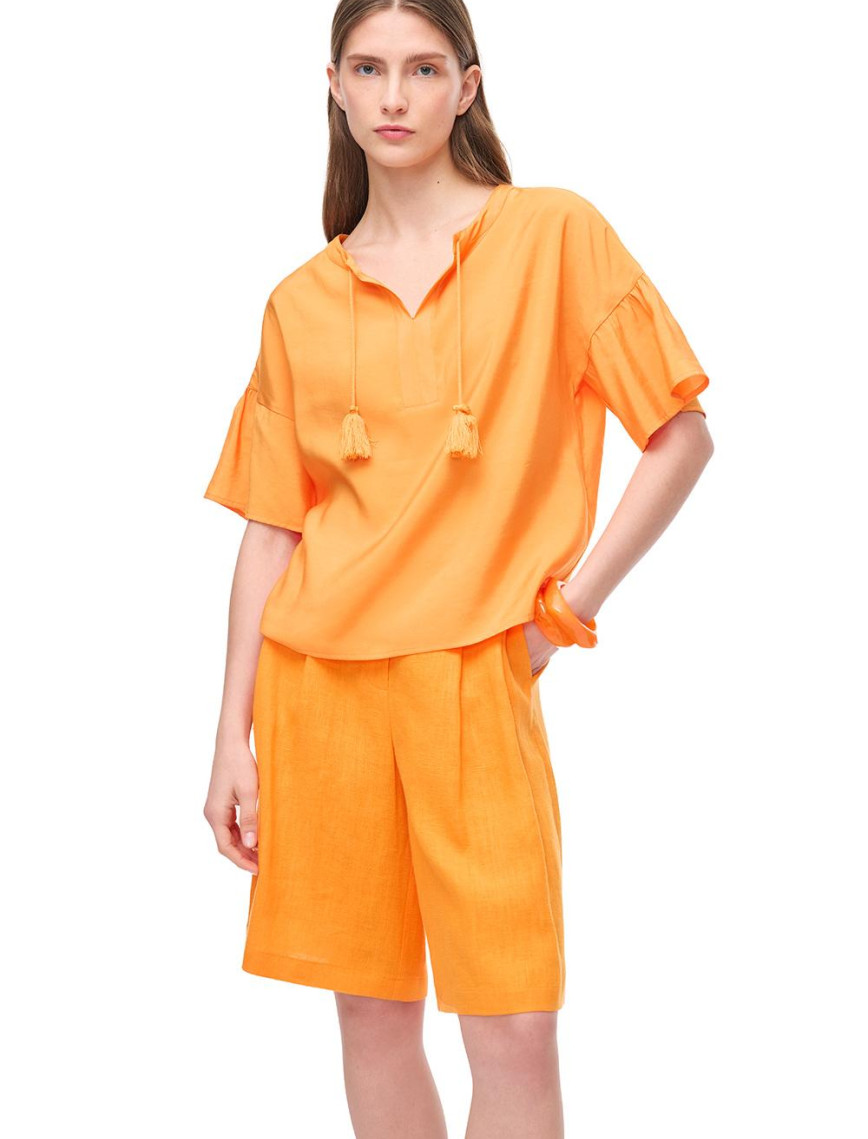 Turuncu Decisive Regular Fit Bisiklet Yaka Bluz Turuncu Decisive Regular Fit Bisiklet Yaka Bluz