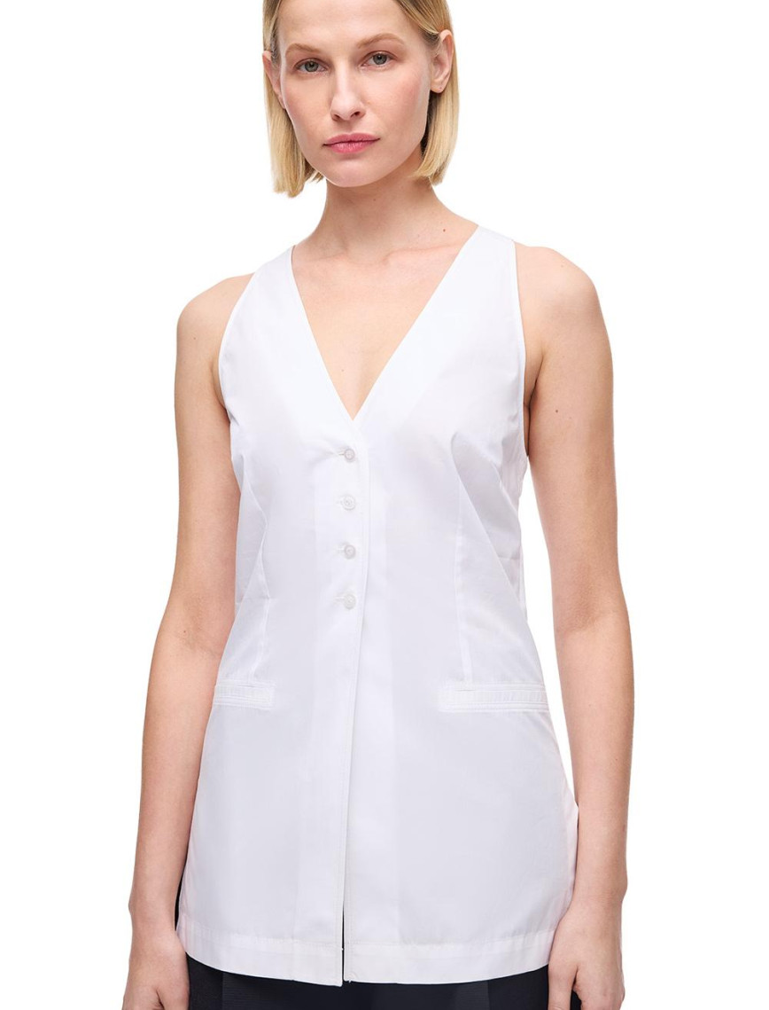 Beyaz Albas Regular Fit V-Yaka Bluz Beyaz Albas Regular Fit V-Yaka Bluz