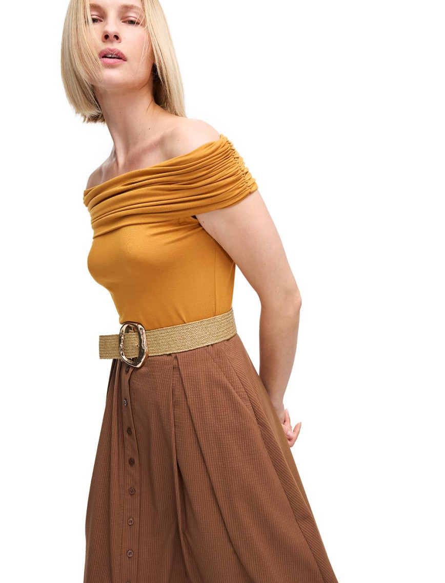 Kısa Kollu Viskon Slim Fit Bluz Kısa Kollu Viskon Slim Fit Bluz