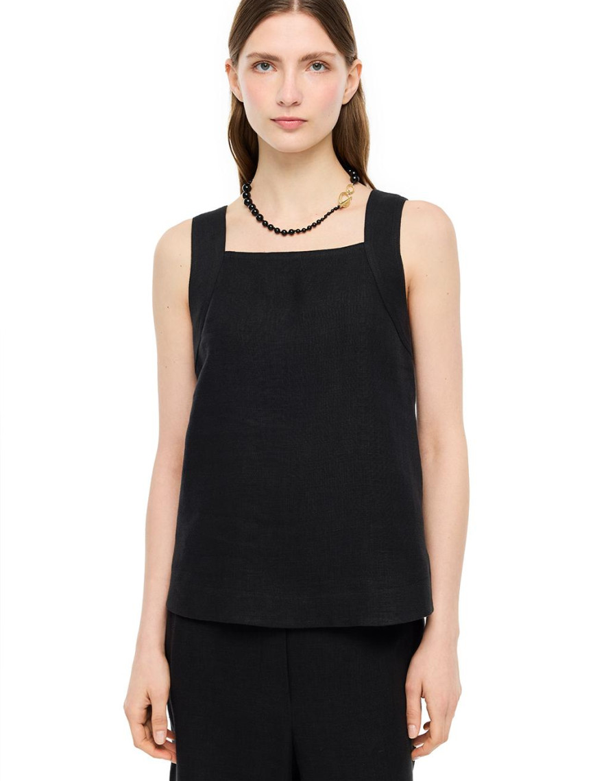 Siyah Holas Rahat Kalıp Kare Yaka Bluz Siyah Holas Rahat Kalıp Kare Yaka Bluz