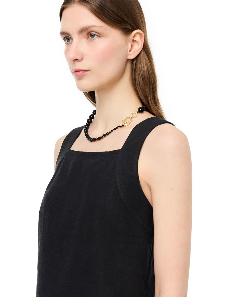 Siyah Holas Rahat Kalıp Kare Yaka Bluz Siyah Holas Rahat Kalıp Kare Yaka Bluz