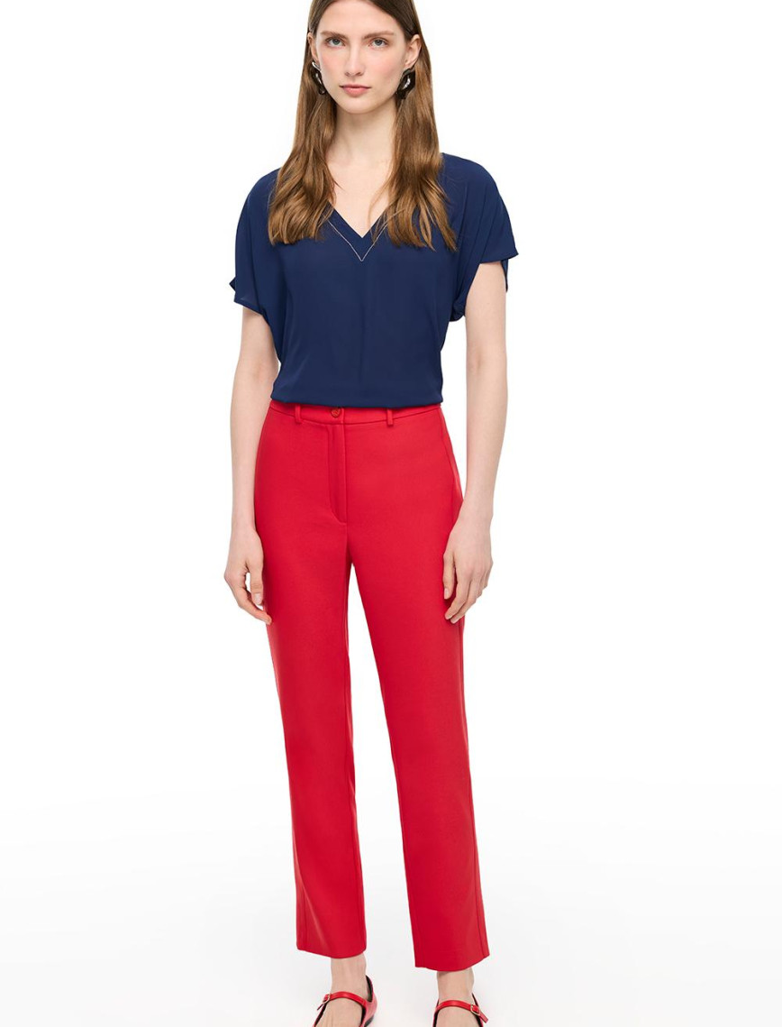 Siyah Dellas Regular Fit Yüksek Bel Pantolon