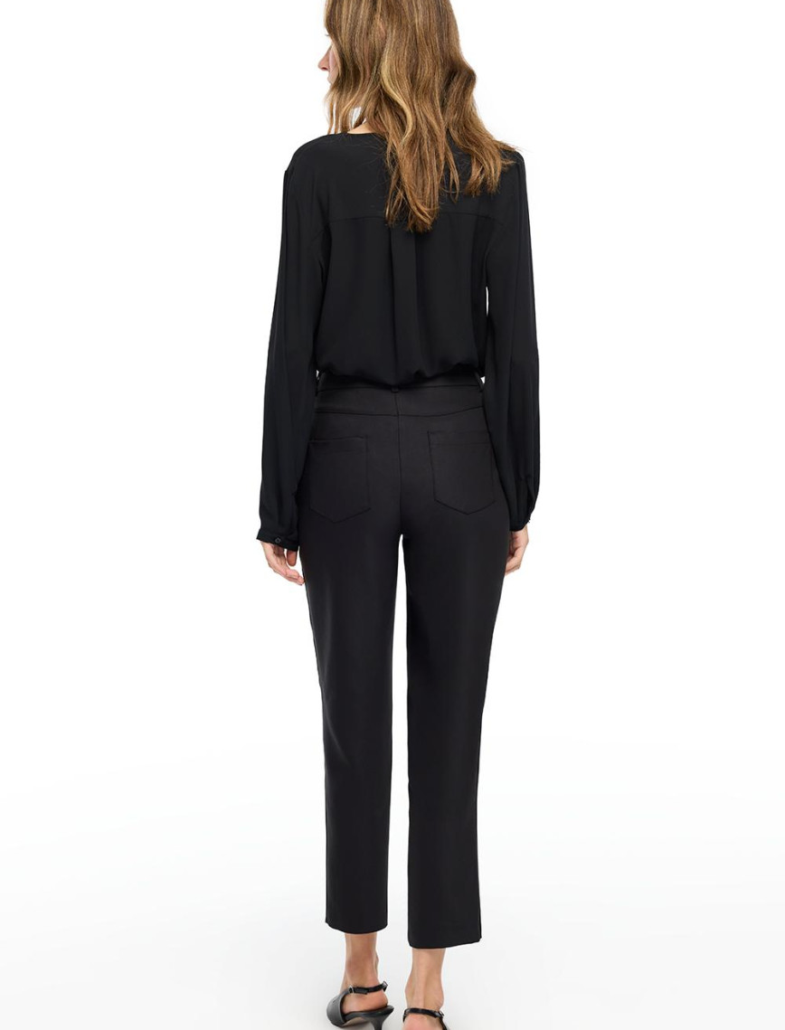 Siyah Dellas Regular Fit Yüksek Bel Pantolon