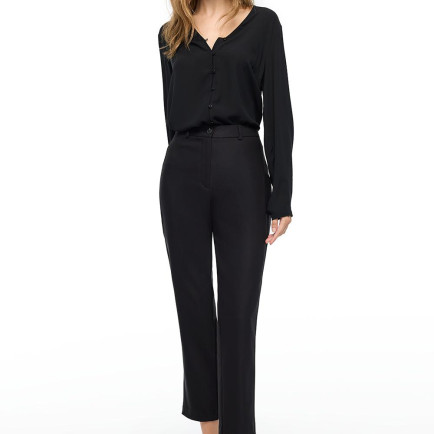 Siyah Dellas Regular Fit Yüksek Bel Pantolon