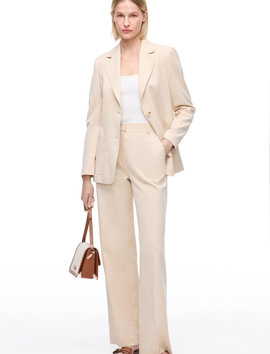 Bej Loresi Rahat Kalıp Yüksek Bel Pantolon Bej Loresi Rahat Kalıp Yüksek Bel Pantolon