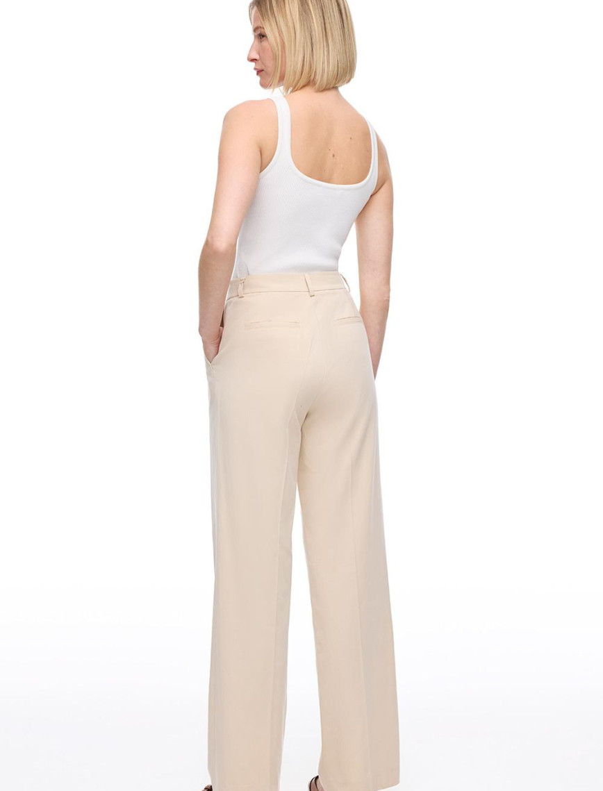 Bej Loresi Rahat Kalıp Yüksek Bel Pantolon Bej Loresi Rahat Kalıp Yüksek Bel Pantolon