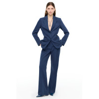 Lacivert Loresi Rahat Kalıp Yüksek Bel Pantolon Lacivert Loresi Rahat Kalıp Yüksek Bel Pantolon