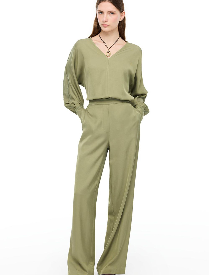 Sarı Favors Rahat Kalıp Yüksek Bel Pantolon Sarı Favors Rahat Kalıp Yüksek Bel Pantolon