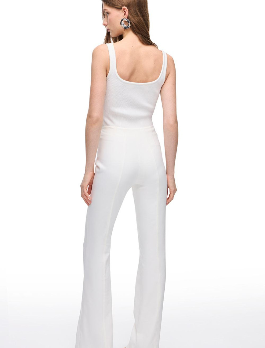 Beyaz Dellas Slim Fit Yüksek Bel Pantolon Beyaz Dellas Slim Fit Yüksek Bel Pantolon