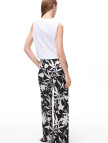 Çiçek Desenli Pamuklu Yüksek Bel Pantolon Çiçek Desenli Pamuklu Yüksek Bel Pantolon